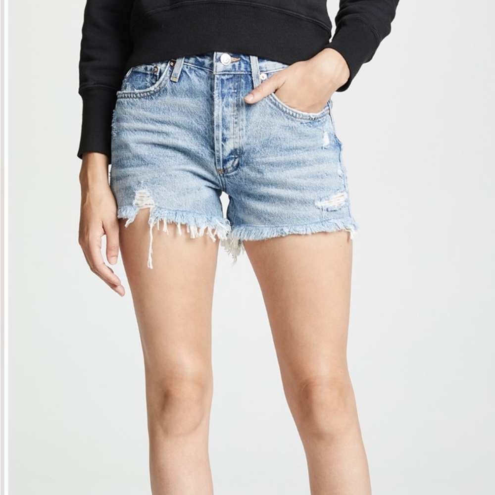 AGOLDE vintage Parker Jean Short Distressed Medium Wash $158 28